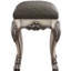 Tabouret de coiffeuse gris avec accents blanc os rétro, pour une chambre à coucher tranquille, confort