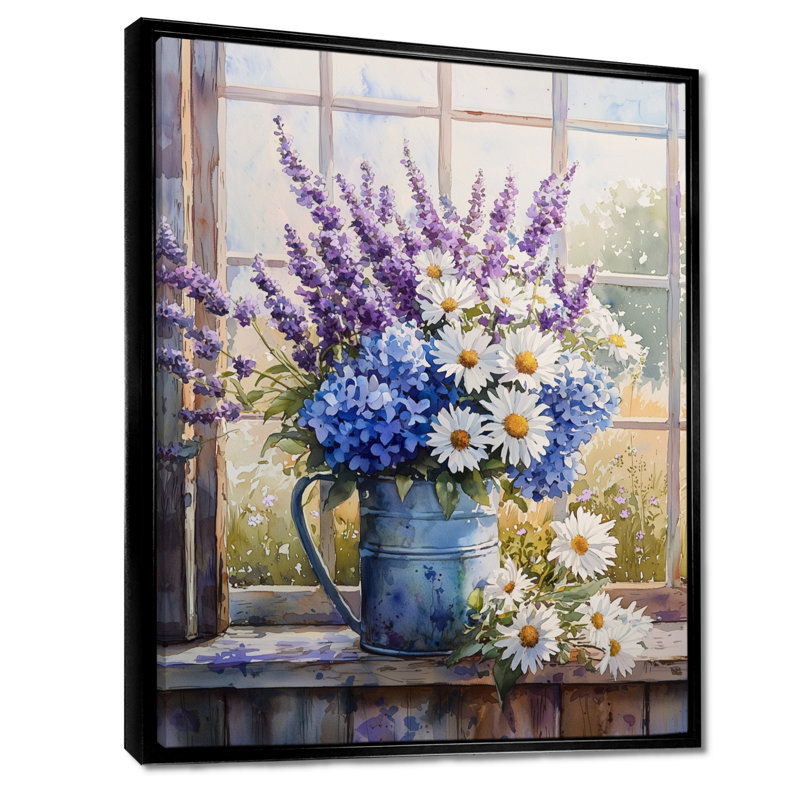 Champlin - art mural floral, Noir, Impression encadrée flottante, H 20 po x l 12 po