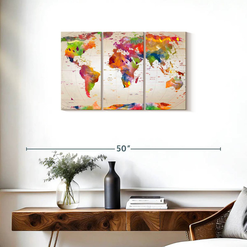 Carte du monde Aliaz II, H 20 po x l 33 po