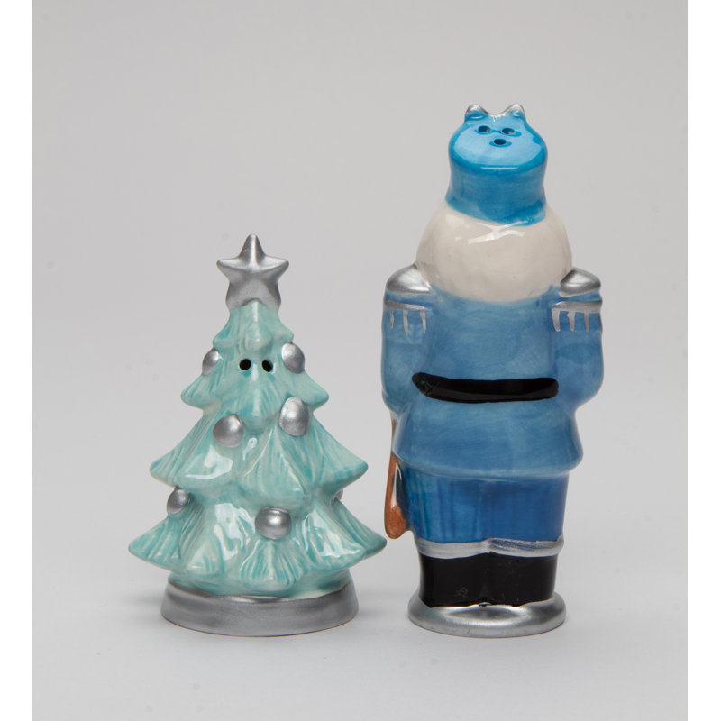 Casse-noisette bleu et sel et poivre arbre de Noël