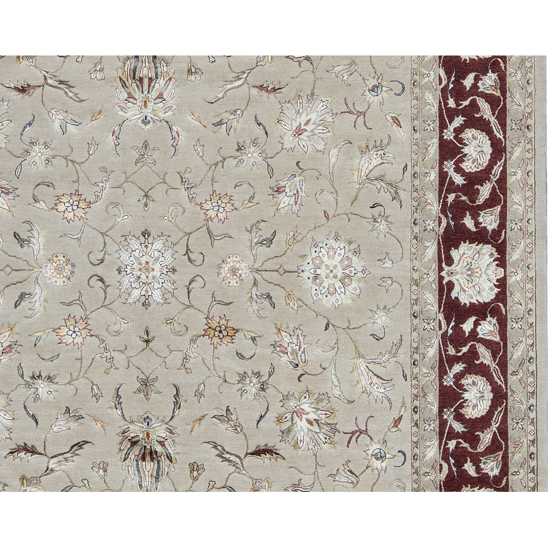 Tapis beige et beige noué à la main de haute qualité