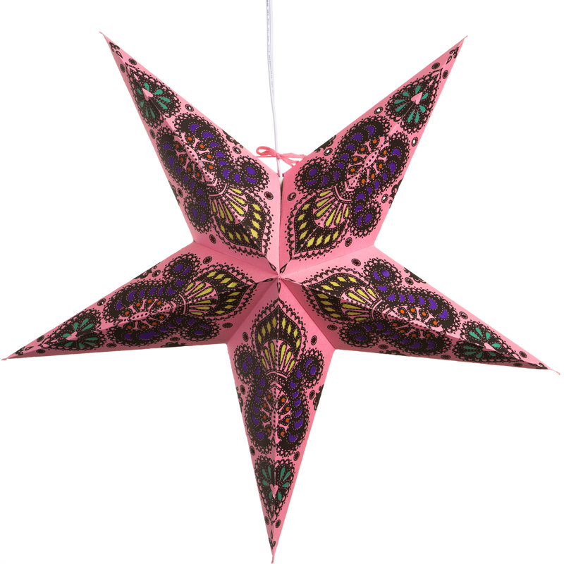 Étoile de paon en papier, Rose