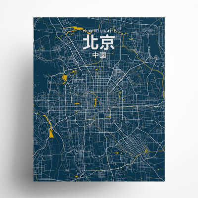 Pékin (chinois traditionnel), impression de carte de la ville