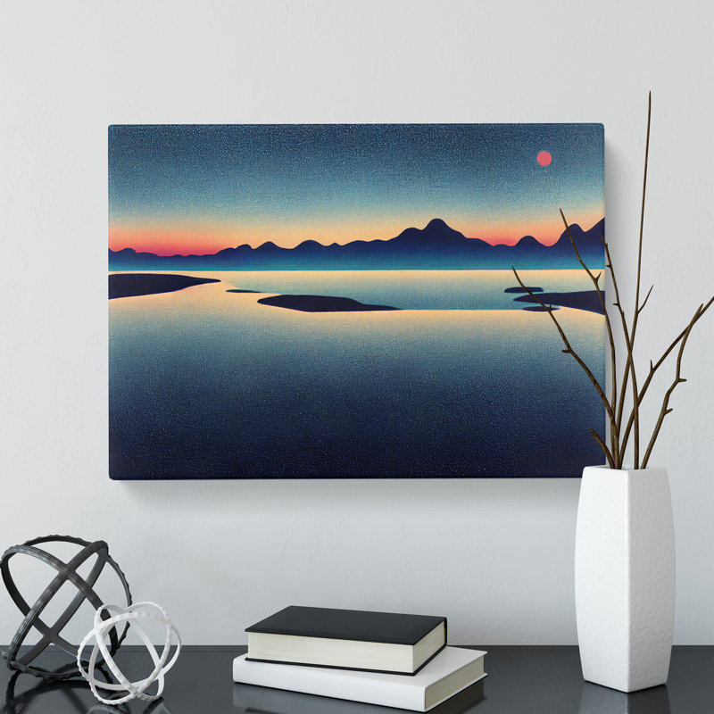 Japanese Mountain Lake - Wrapped Canvas, 40cm H x 60cm W x 3cm D