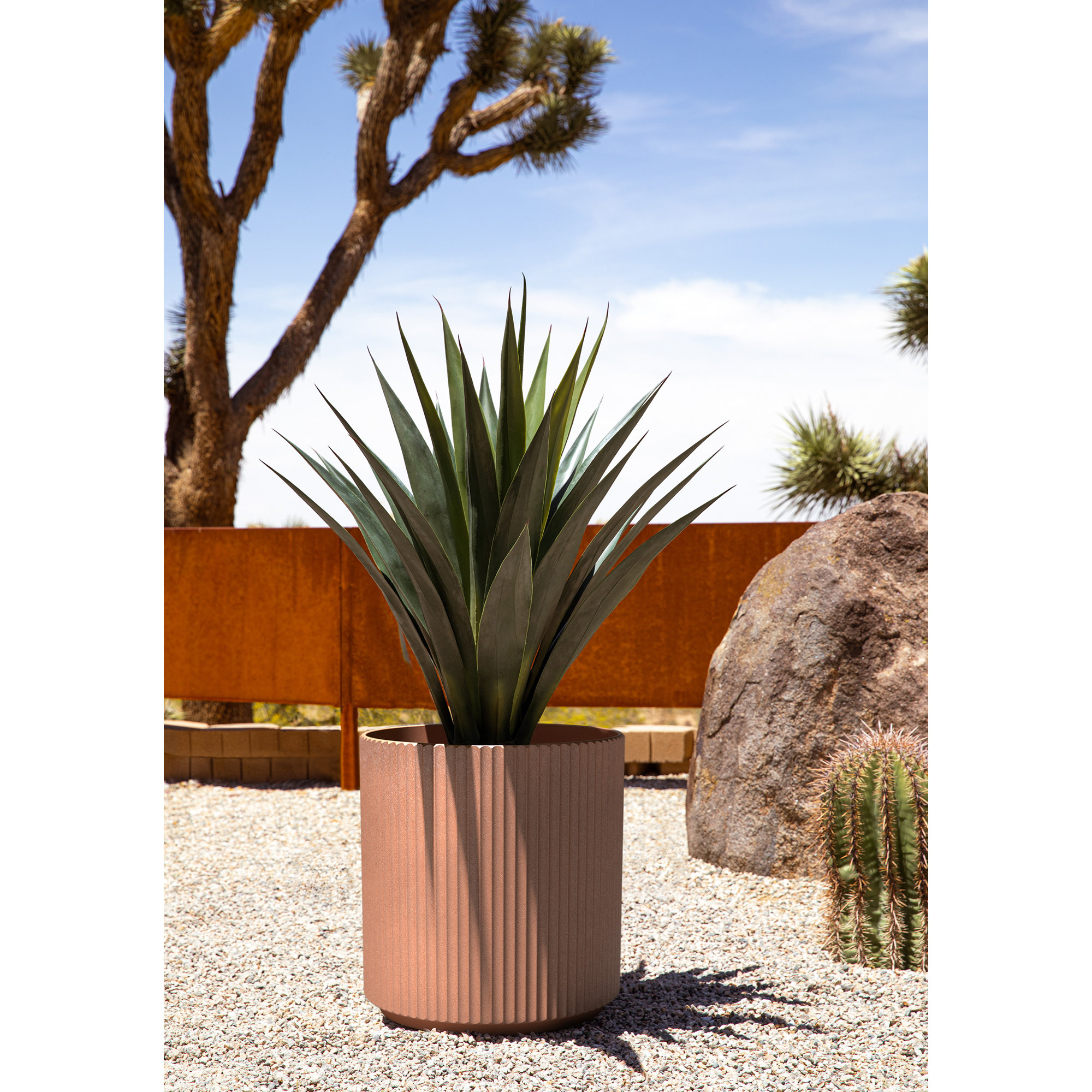 Demi Series Round Planter, Terracotta, 2, 19.75" H x 18.5" W x 18.5" D