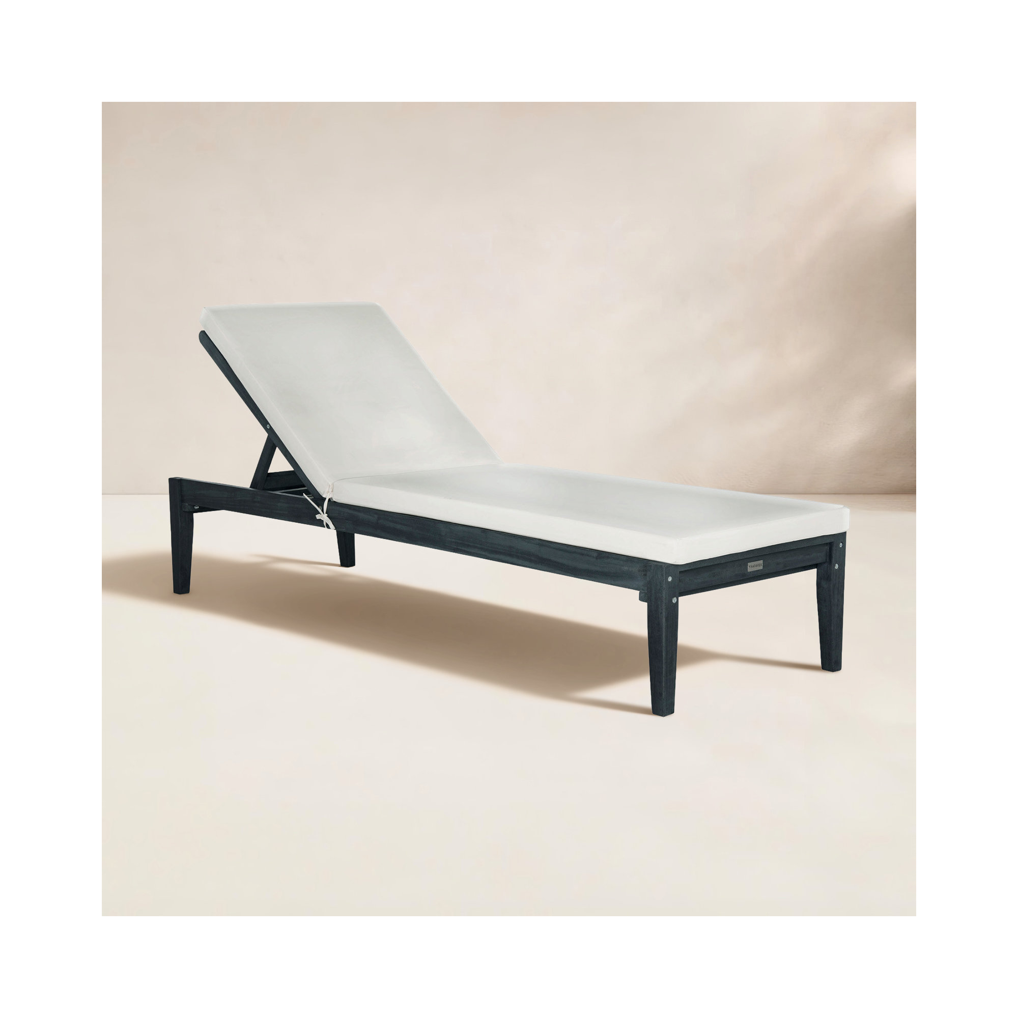 Arwen 23.6'' Outdoor Acacia Chaise Lounge, Dark Slate Gray