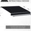 Auvent de terrasse 8 pi x 7 pi - Noir rétractable manuellement. Ajustez pour réduire la lumière du soleil et la chaleur, fonctionne sur diverses surfaces, cadre en acier robuste en aluminium, couverture diminuant l'exposition au soleil