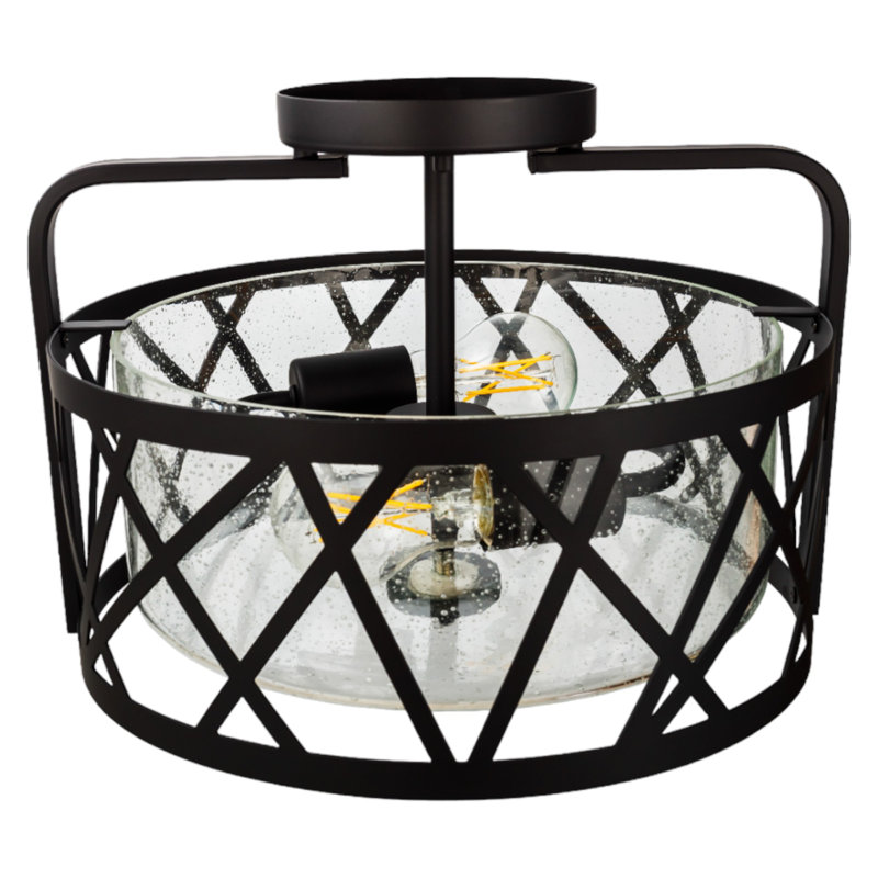 Plafonnier encastré 2 lumières 13 po Colrain, Noir