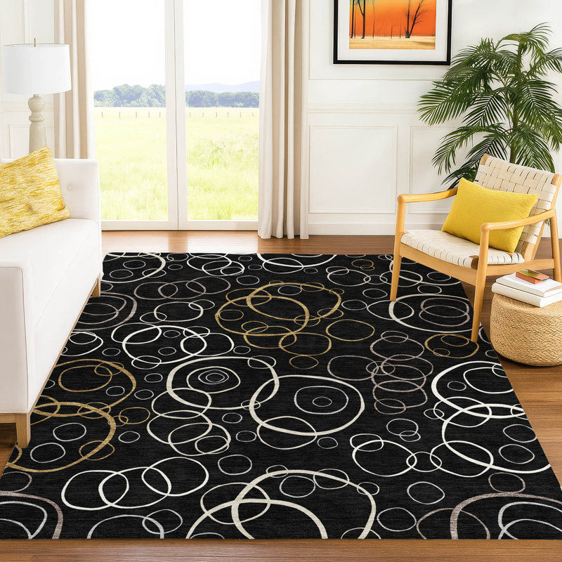 Tapis géométrique intérieur / extérieur lavable à la machine Kugler ACN2408, Rectangle 10 pi x 14 pi