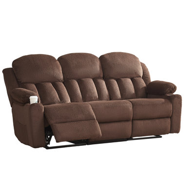 Acklen Recliner Sofa Couch, Sofa Recliner With Cup Holders, Comfy Couch With Dual Wingback Recliner And Chair For Living Room, Oversized Recliner Set