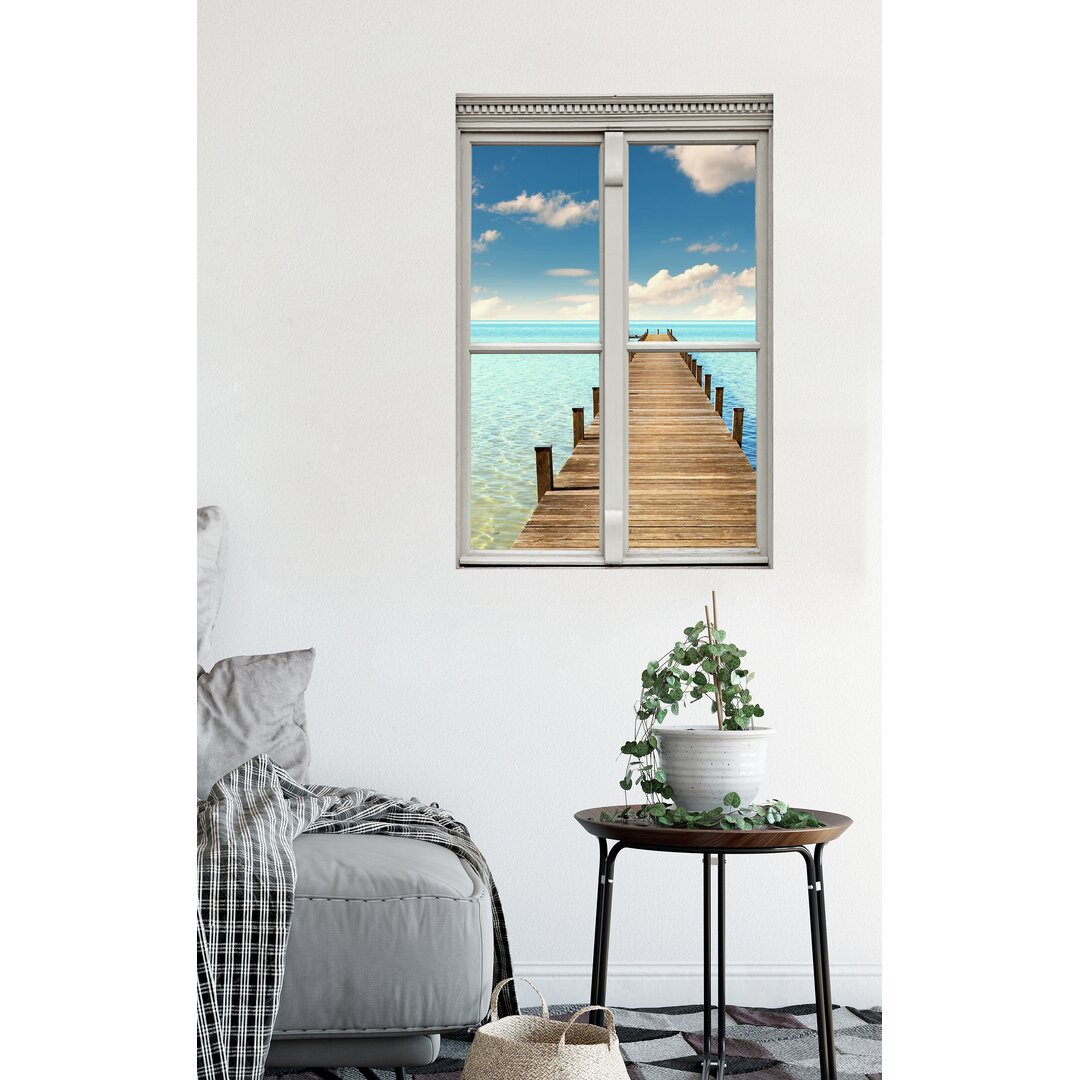 Wandtattoo Fenster Hochsteg ins Meer