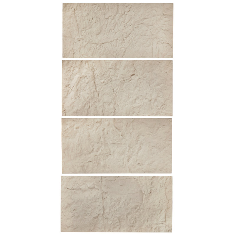 Ensemble de 4 panneaux muraux 3D 48 x 24 po imitation pierre de polyuréthane 32 pi2