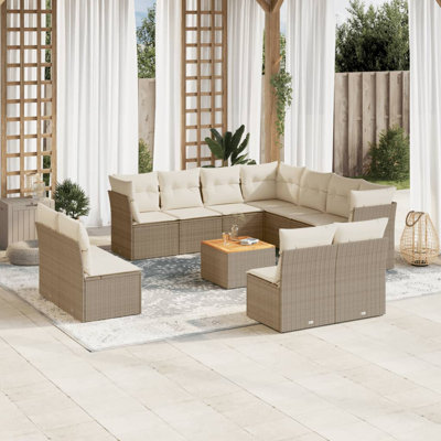 Ensemble de canapé de jardin Vidaxl beige, blanc crème