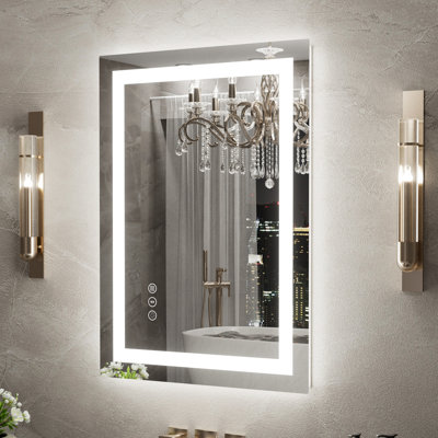 Led Backlit Frameless Lighted Bathroom Mirror Wall Mirror Dimmable Anti-fog