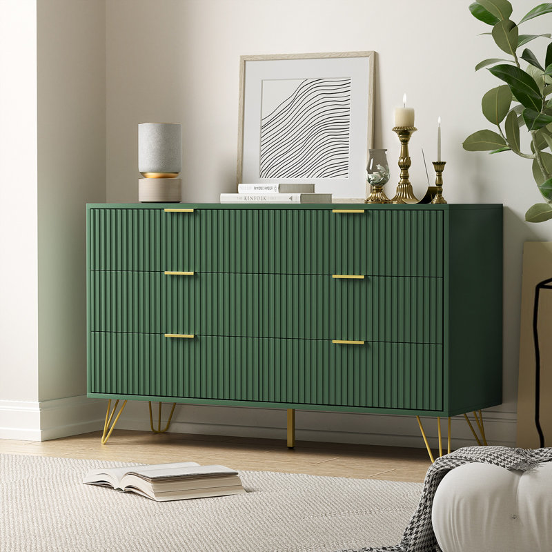 dresser green Clara 6-Drawer Alpine Furniture Avery ALPN 6 - Drawer Dresser Mercer41