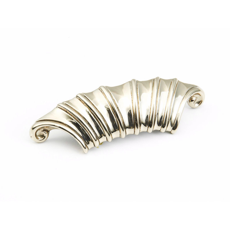 French Court Cup / Bin Pull, White Brass
