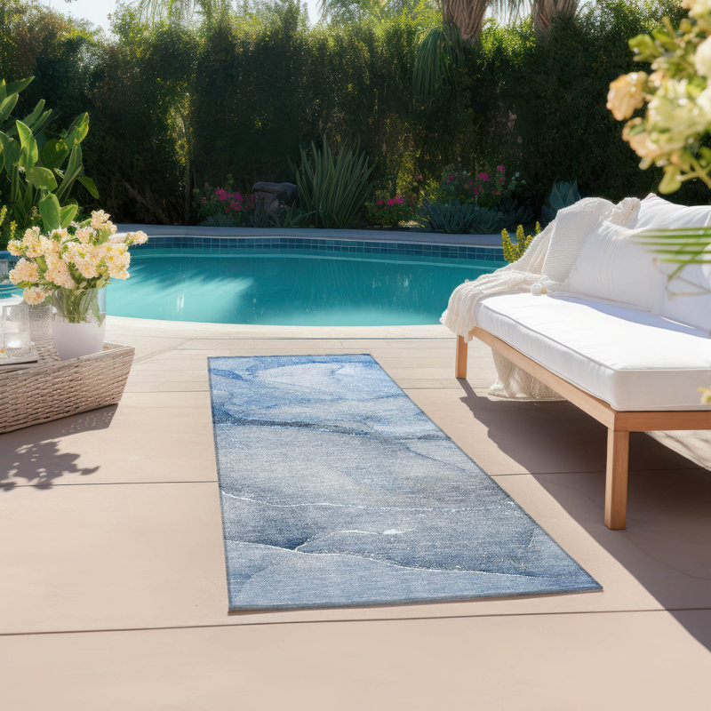 Alfonzo Washable Abstract Indoor / Outdoor Rug, Runner 2'3" x 7'6"
