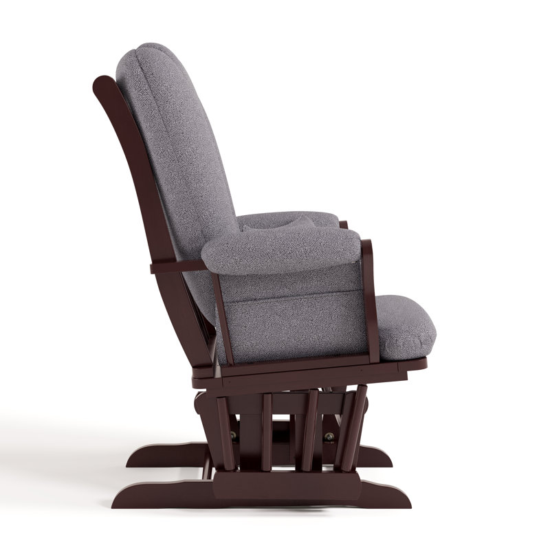 Tuscany Rocking Chair Glider with Ottoman, Espresso, Slate Gray Swirl