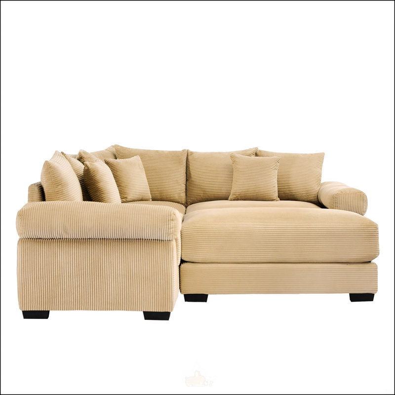 Canapé modulaire surdimensionné Cloud, H 34,2 po x l 79,1 po x P 79,1 po, Velours côtelé chameau