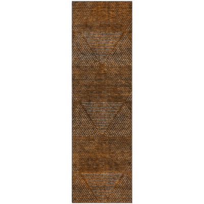 Premium Machine Washable Prisco Terracotta Rug