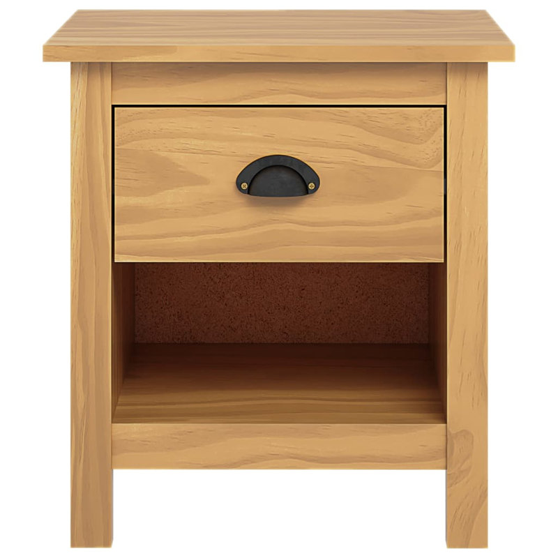 Middendorf 46cm W Solid Wood Bedside Table, Brown
