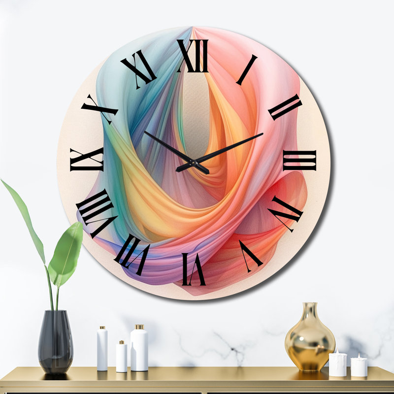 Geometry Of The Mind In Retro Turquoise II Metal Wall Clock, Très grand