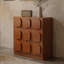 Armoire d'appoint 34,5 po Mid-Century, couleur noyer minimaliste, placage en bois massif