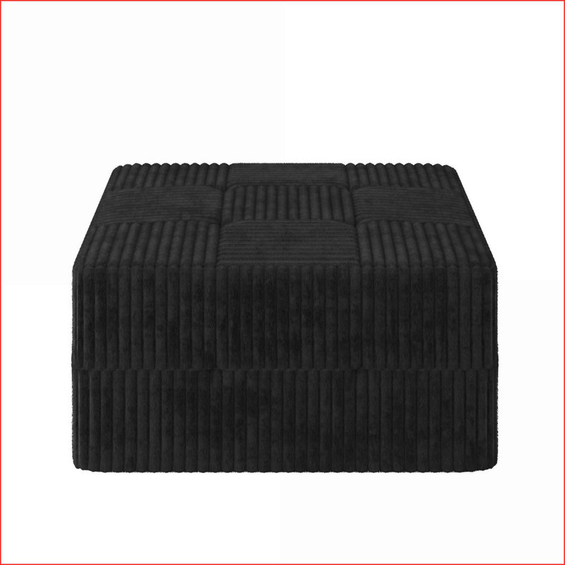 Canapé-lit modulaire avec repose-pieds, canapé-lit en éponge moderne minimaliste - noir | Rembourré de mousse, sans assemblage