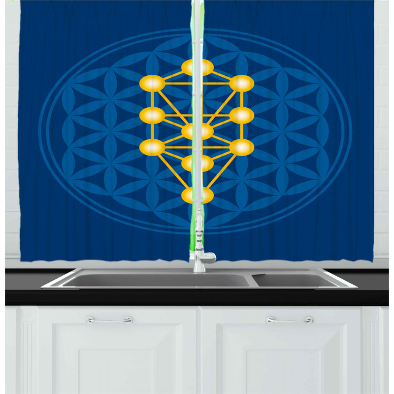 Abstract Pointed Kitchen Curtain