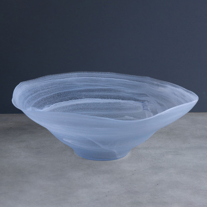 Glass Salad Bowl, Blue