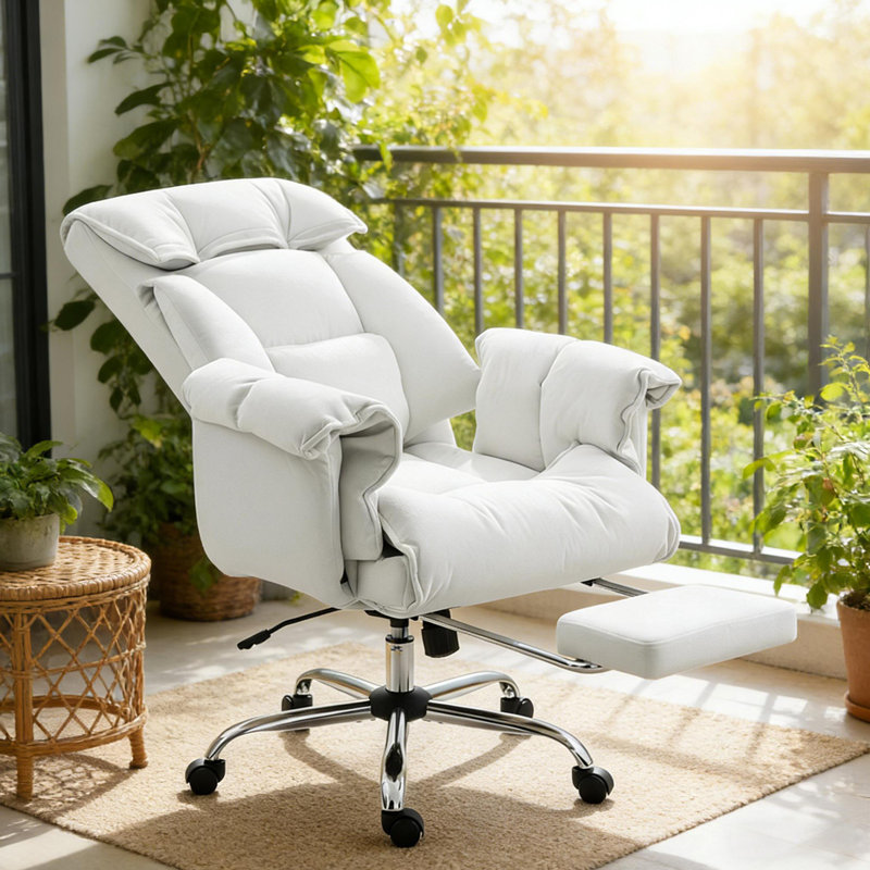 Chaise de bureau inclinable avec repose-pieds, chaise de bureau à haut dossier