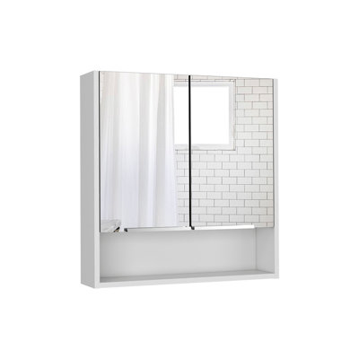 Medicine Cabinet With Mirror Lexington,Three Internal Shelves, White Finish