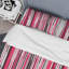 Motif à rayures blanches et rouges - Ensemble de housse de couette abstrait - Microfibre de polyester