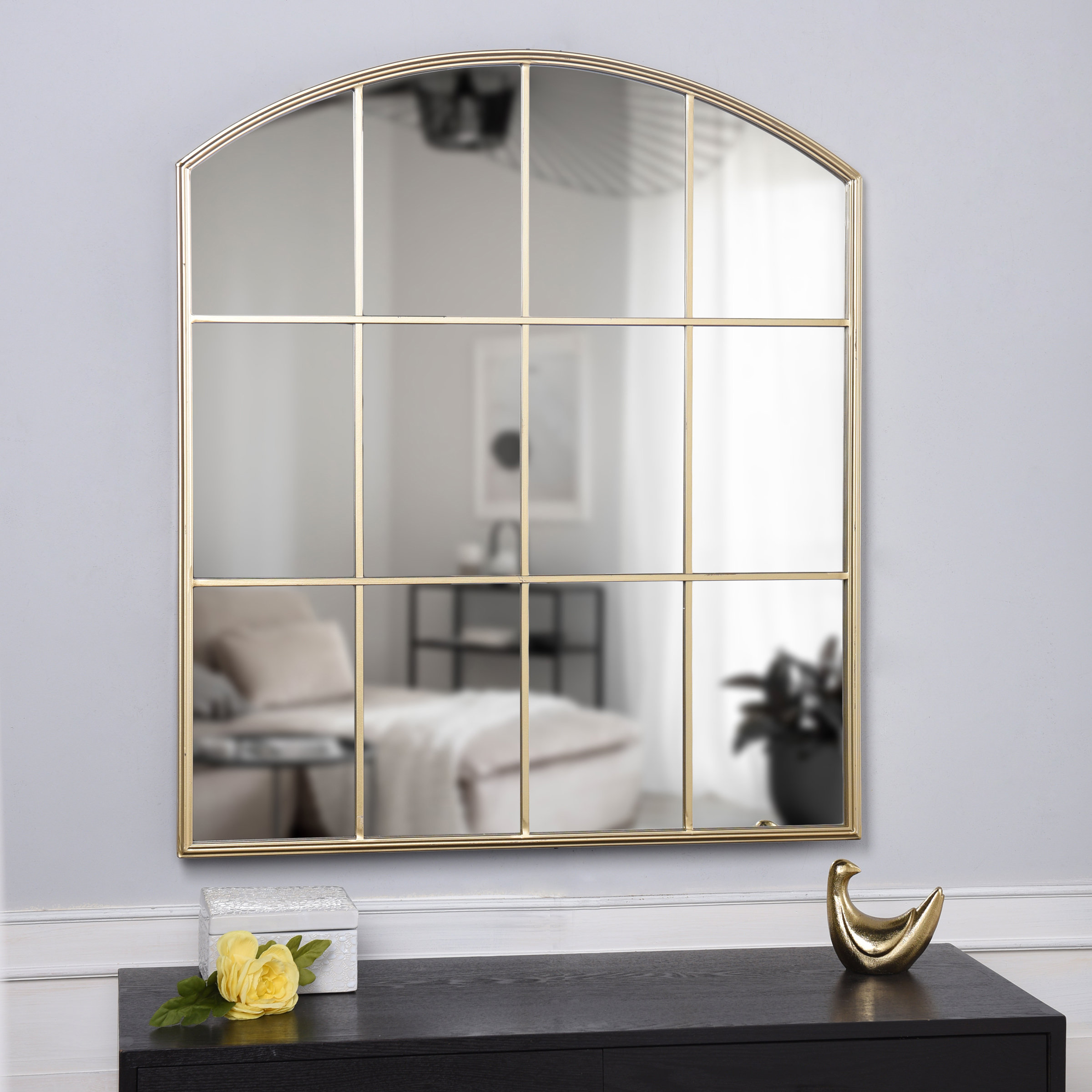 Everly Quinn Naheda Metal Flat Wall Mirror | Wayfair
