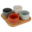 4 Pc Stoneware Serving Condiment Sets