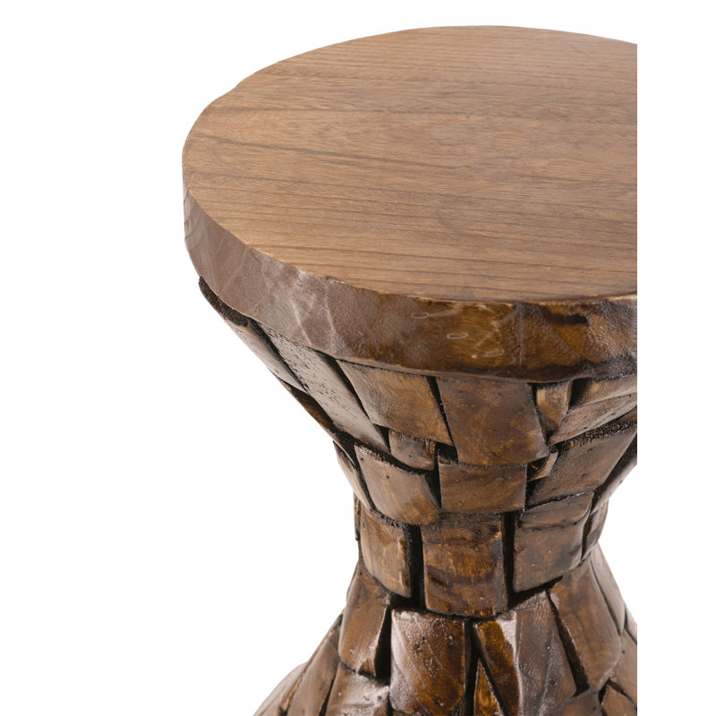 Table de sablier en bois de paulownia 12 po x 12 po x 18 po
