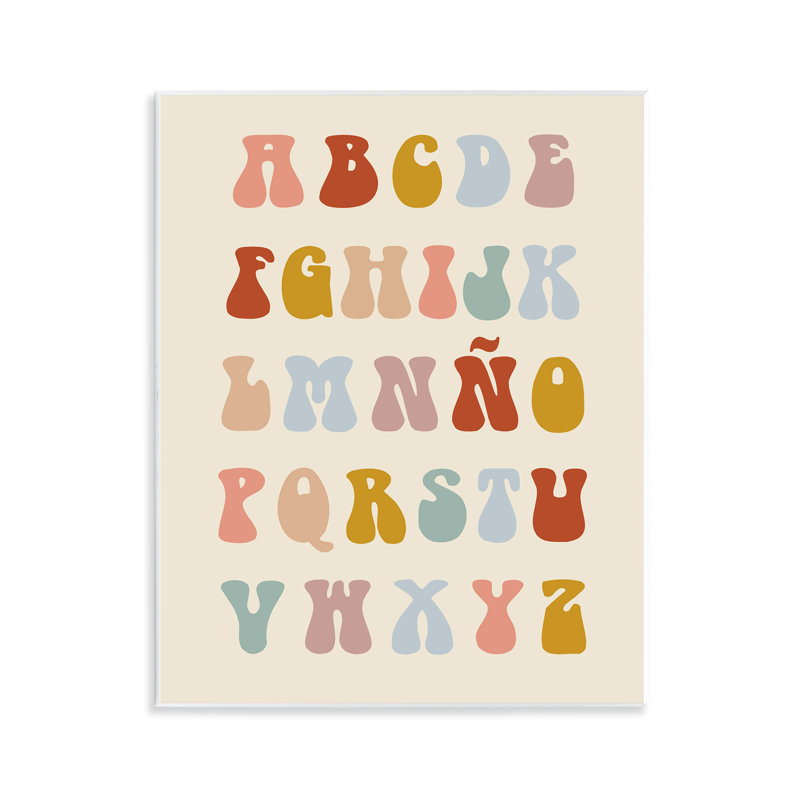 Art mural rétro alphabet espagnol ABC, par Lil 'Rue