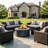 40,000 Btu Round Iron Propane Fire Pit With Tank Holder-529970658