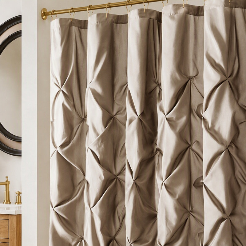 Rideau de douche touffeté semi-diaphane, Taupe