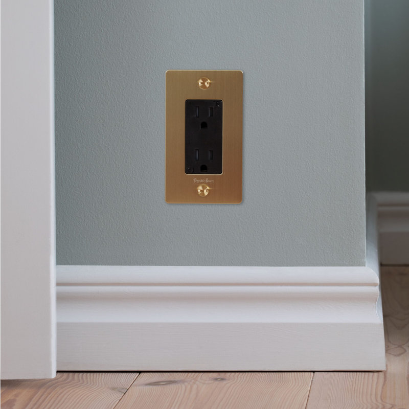 1G Duplex Outlet / Without Logo , Brass