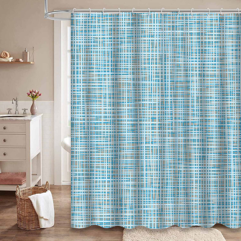 Rideau de douche sans couture à tissage continu avec 12 crochets, L 72 po x l 84 po
