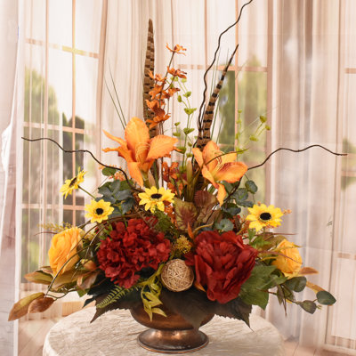 Faux Silk Arrangement in Vase