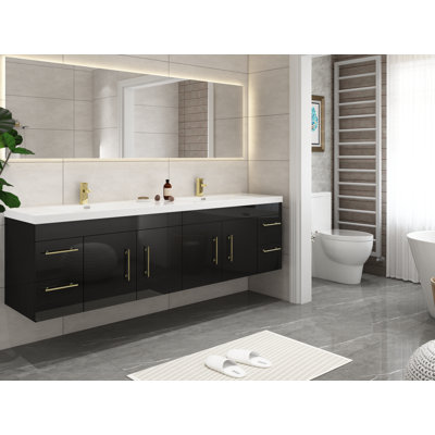 Stollings 70.5'' Double Bathroom Vanity with Acrylic Top