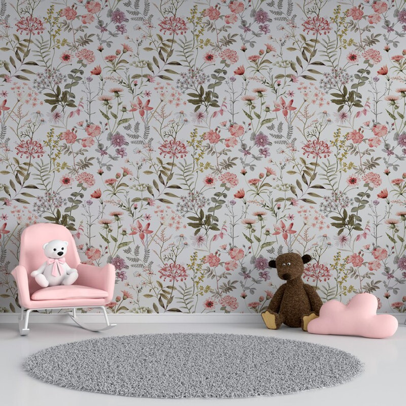 Jardin de fleurs fantaisiste, L 105,96 po x l 138 po
