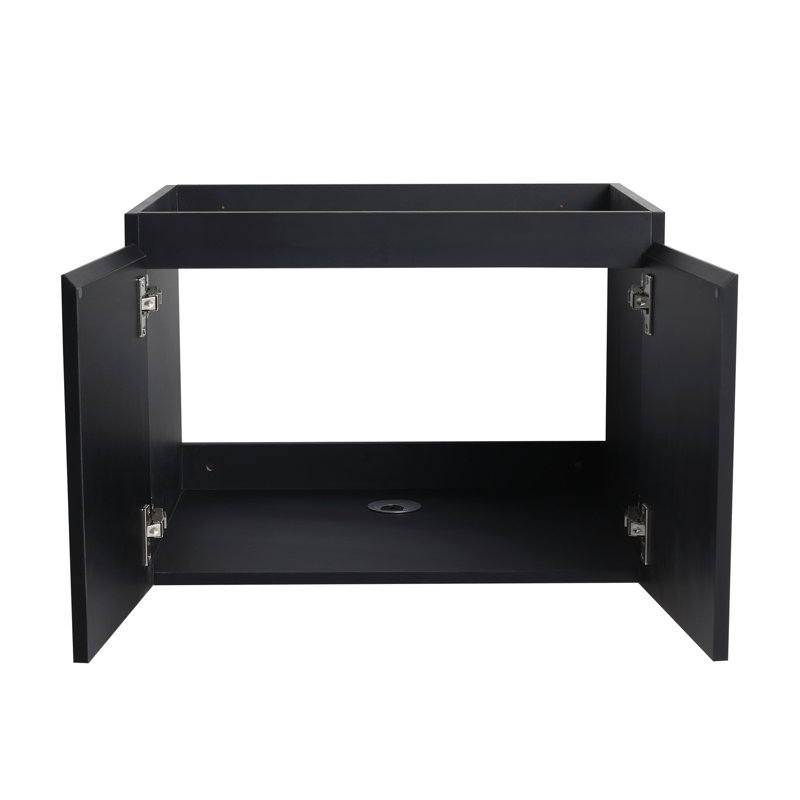 Meuble-lavabo mural 24 po avec lavabo en céramique et porte d'armoire à fermeture en douceur 24 po