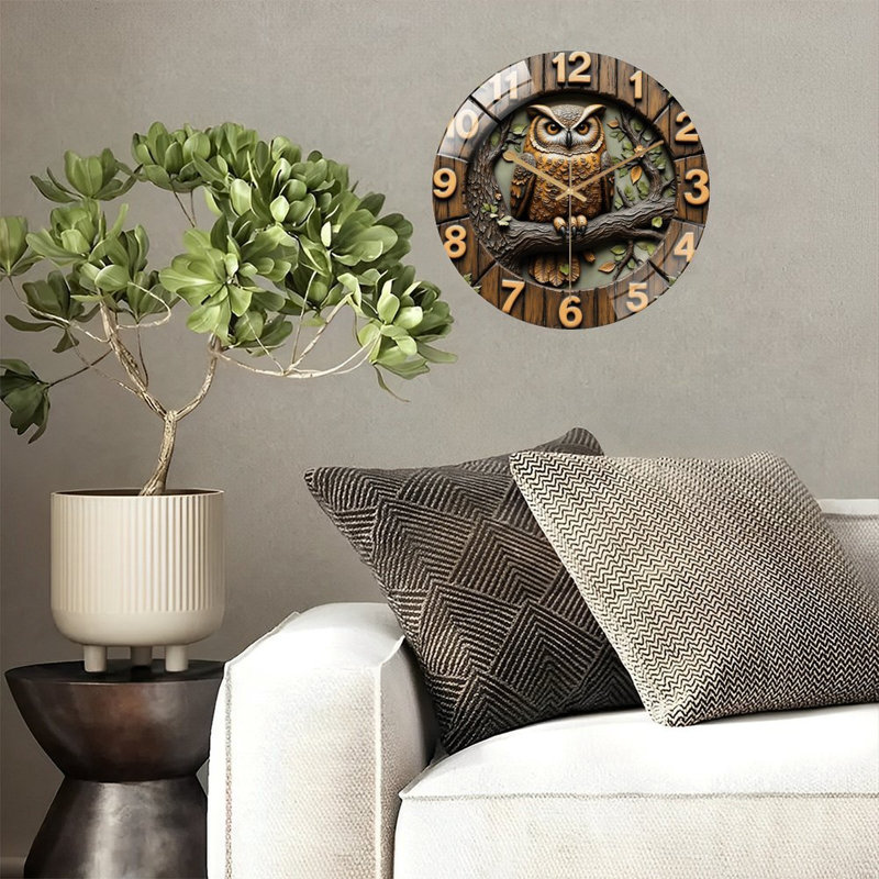 Horloge murale en bois avec horloge murale 12 po