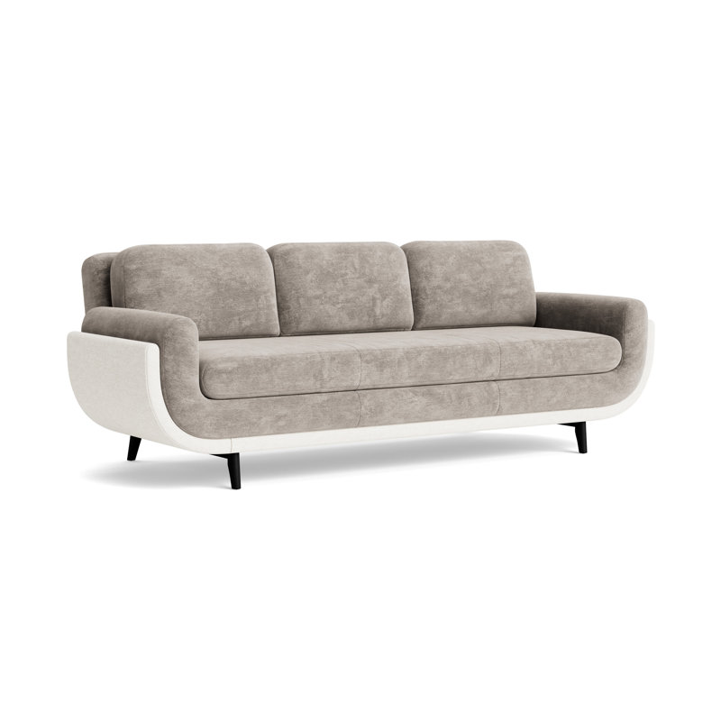 Regatta 100 Sofa, Vintage Chenille - Mink/Textured Slub Weave- Linen, Black