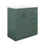 Meuble-lavabo de 30 po avec lavabo en céramique, armoire de rangement moderne à 3 tiroirs et 2 portes, meuble-lavabo autoportant, fermeture en douceur-1077437586