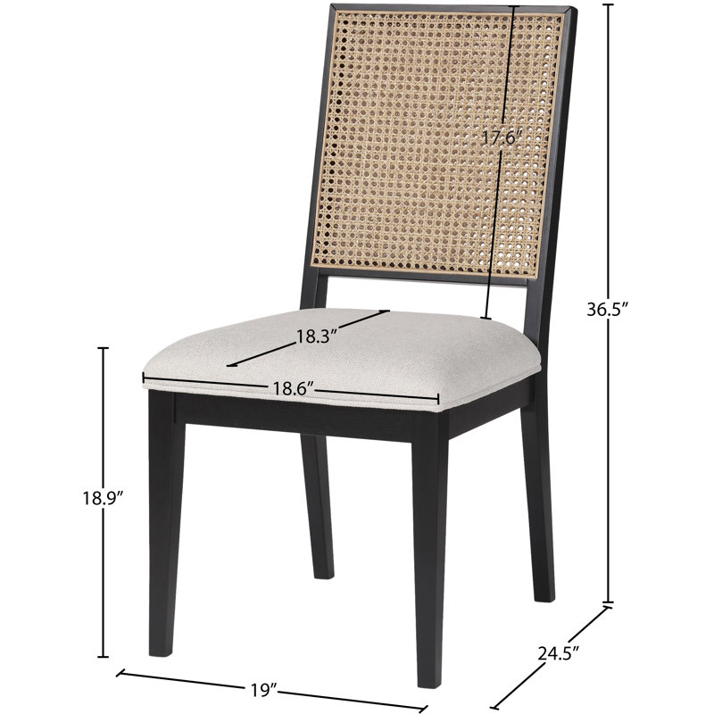 Chaise d'appoint en bois massif , Noir