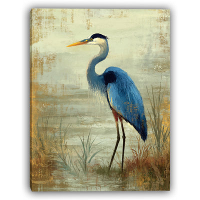 «Misty Waters Heron», art mural sur toile tendue